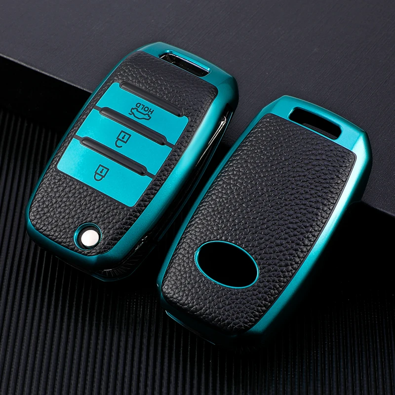 TPU Car Key Case for Kia Rio Optima Sportage Sorento Soul Ceed Cerato Forte Seltos 3 Buttons Flip Remote Control Protector Cover