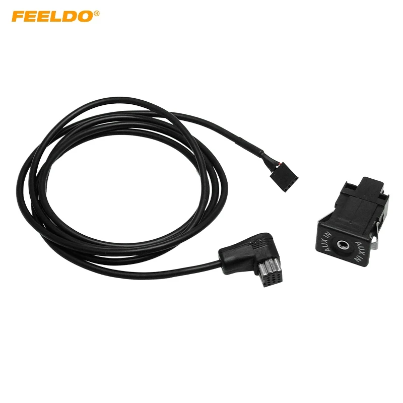 

FEELDO Car Audio AUX-In Cable AUX Socket Adapter For Pinoeer IP-BUS Headunit Changer Input Plug Wire Harness #HQ6814