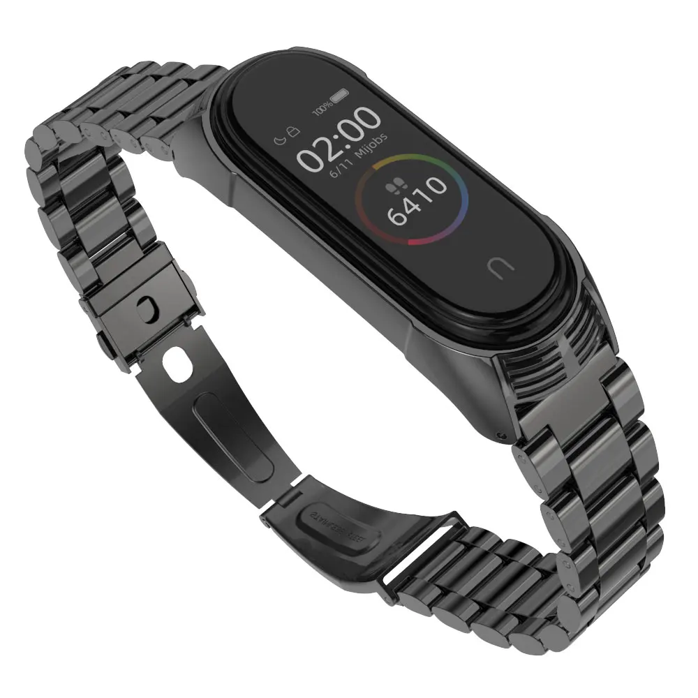 Mi Band 4 3 5 6สายโลหะสมาร์ทสร้อยข้อมือ Opaska Correa Mi Bend 4 Miband 5สายรัดข้อมือ Global Version miband 4 Band