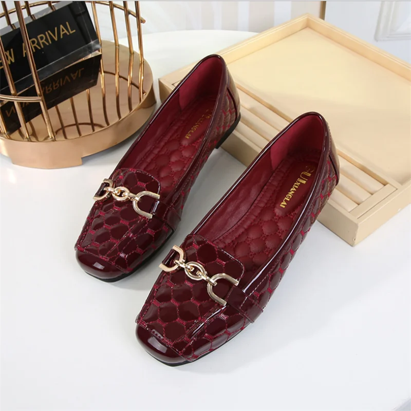 

Women Flat Shoes 2023 Casual Fashion Slip-on Ballerina Woman Flats Patent Leather Loafers Ladies Spring Autumn lady Footwear New