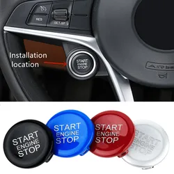 ABS Car Engine Start Stop Push Button Cover Trim for Alfa Romeo Giulia Stelvio Car Accessories Interior Stickers Hot Sale