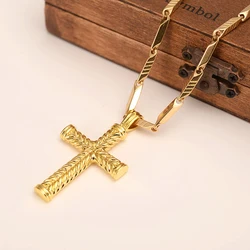 18k gold stainless steel Necklace INRI Juses Crucifix Christianity Jewelry Gold Color men INBI Jesus  Nazareth girls gift