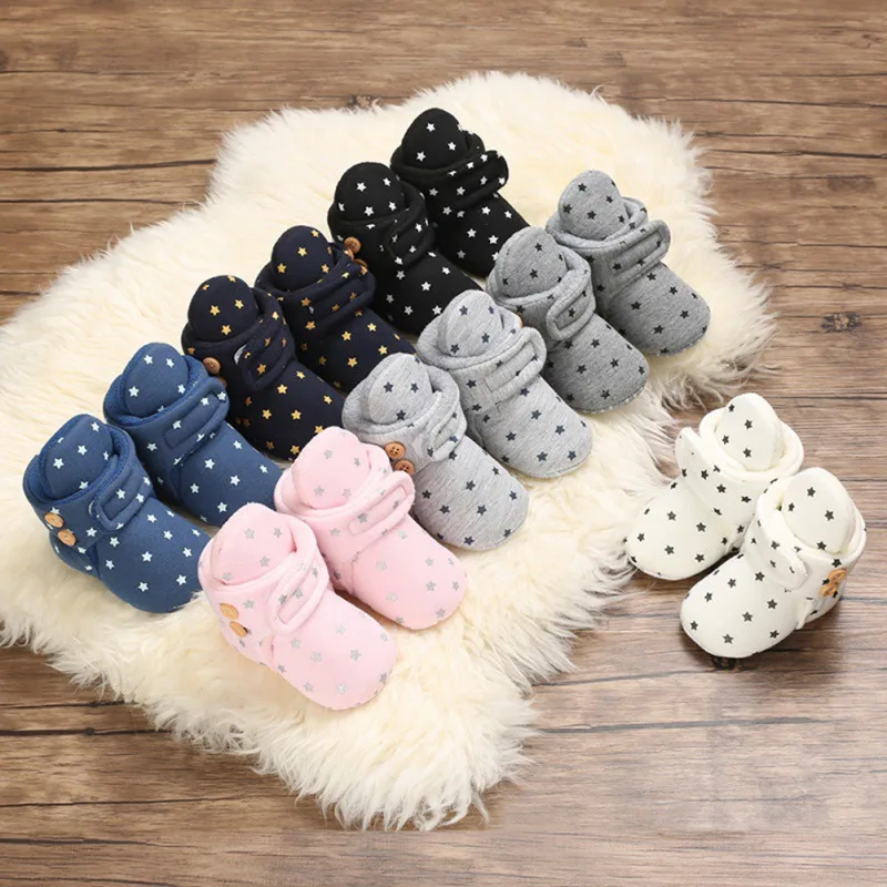 Neswborn BabyWarm نجم أحذية الرضع صبي فتاة Soild القطن حذاء كاجوال لينة أسفل الاطفال Ins فريست أحذية مشي جديد وصول