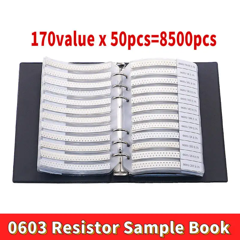 0402 0603 0805 1206 1% SMD SMT Chip Resistor Assortment Kit 170 Values Sample Book