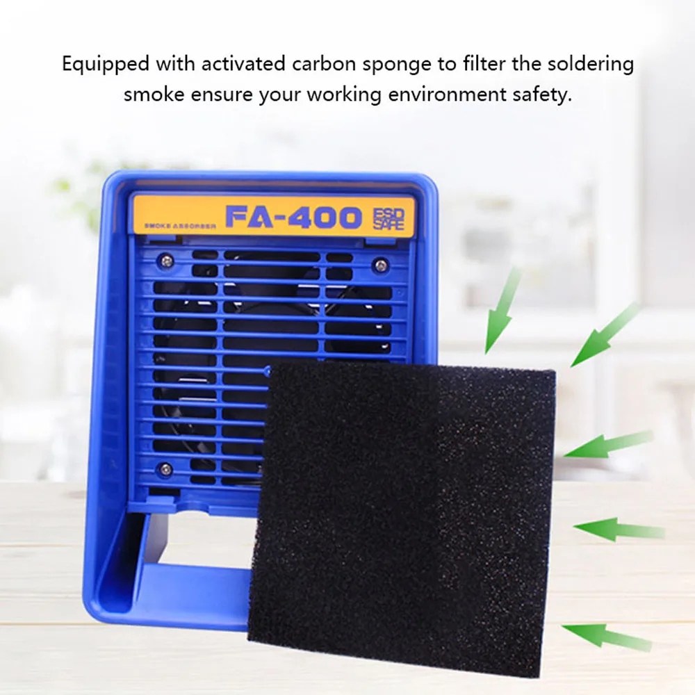 FA-400 Solder Iron Smoke Absorber Fume Extractor Soldering Air Blower Desktop Exhaust Fan Ventilator Smoke Absorb Machine