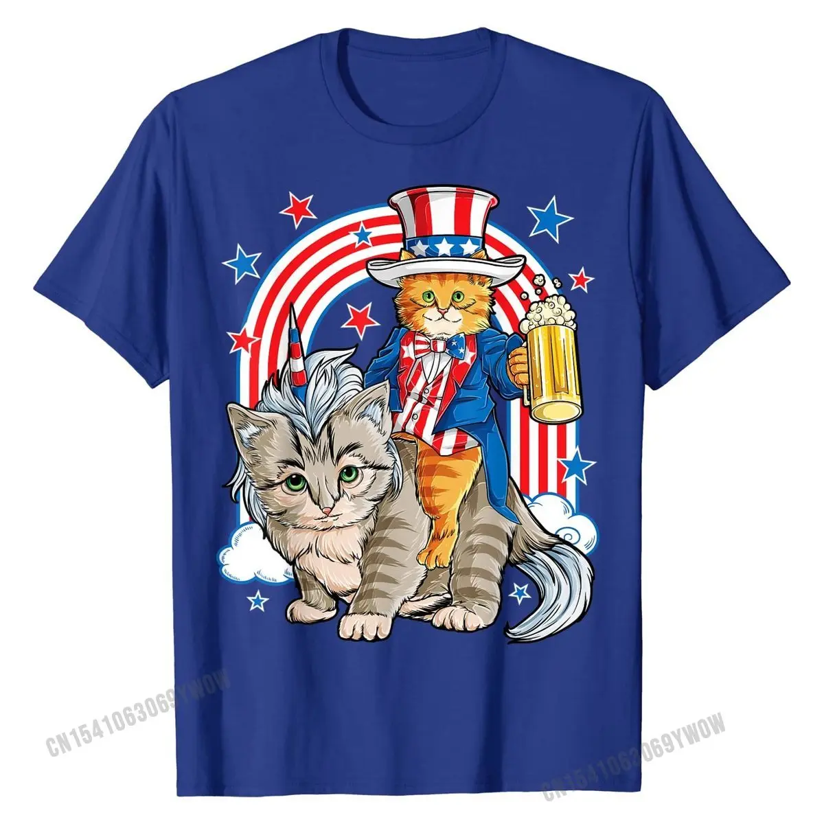 Cat 4th of July T shirt Caticorn Unicorn Meowica Women Men T-Shirt Design Tshirts On Sale Tees Cotton Adult Casual