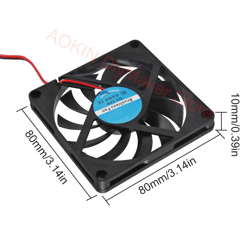 Brushless Cooling Fan 8010 Cooling Fan 5V 12V 24V 2 Pin 80x80x10mm Pc Computer CPU System Heatsink