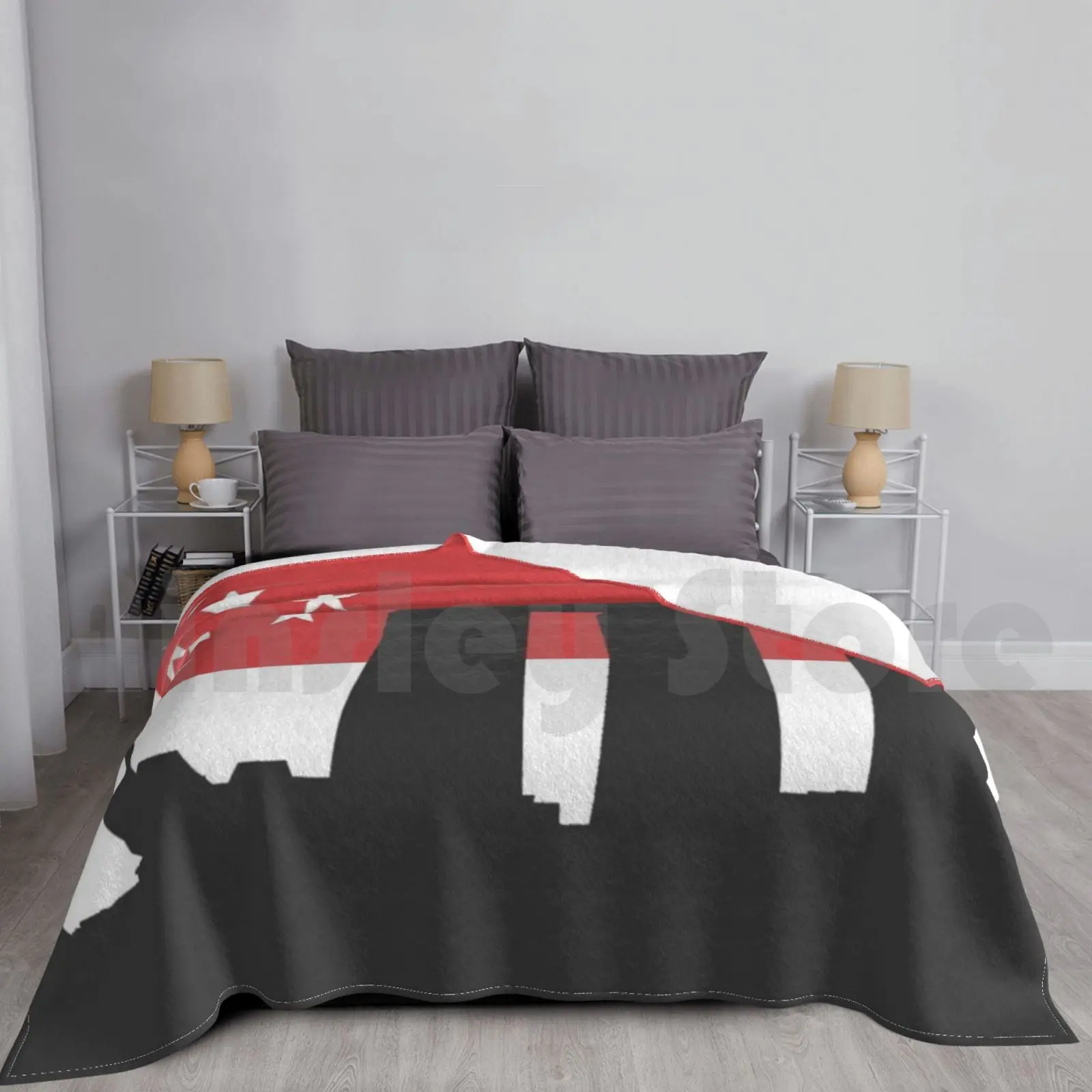 Singapore Flag Marina Bay Sands Blanket Fashion Custom Singpour Singapore Singapur Flag Bandera Drapeau Drapau Lune