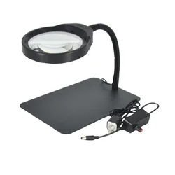 5x 8x 10x 20X Magnifier 48 LED Desk Light Daylight Magnifying Glass Table Lamp Multi Function Desktop Loupe For Reading PCB