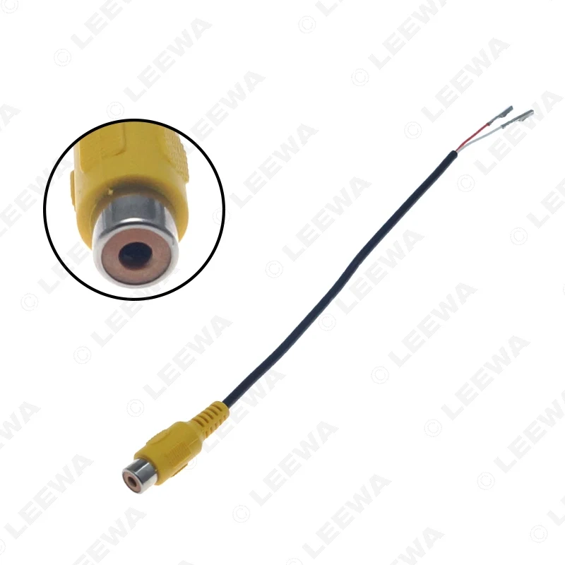 LEEWA RCA Female Connector With Wire Crimp 2-Pin Terminal For DIY Installation #CA6329