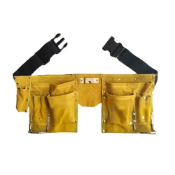 Waist Pouch Belt Leather Tool Belt Quick Release Buckle Carpenter Construction Work Apron Tool Storage Pouch Belt Hand Tool