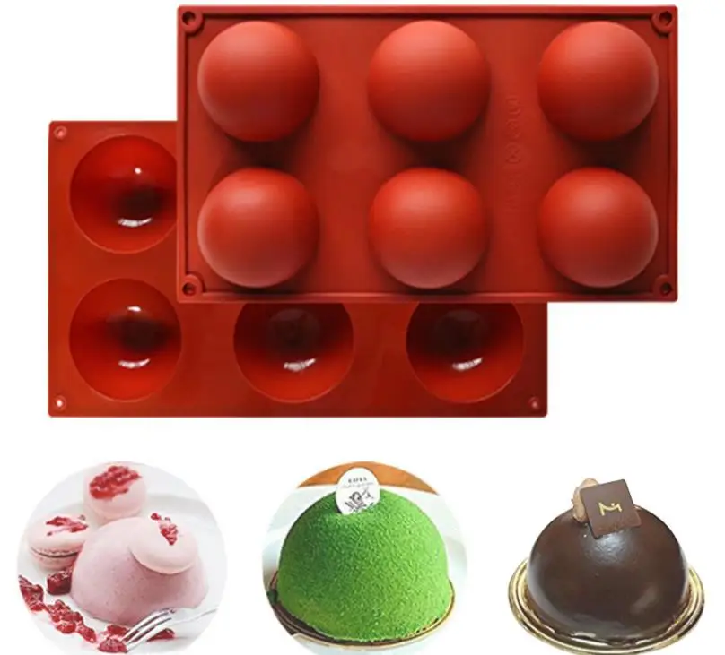 

Large 6 Cavity Silicone Round Molds for Baking Chocolate Ice Cube Nonstick Moulds Jelly Pudding Cupcake mousse Pan Tray SN3515