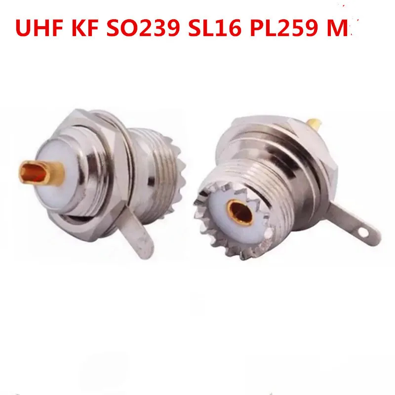 All copper UHF-KY Mother seat SL16 SO239 M PL259 Female socket with nut gasket lock plate fixed joint