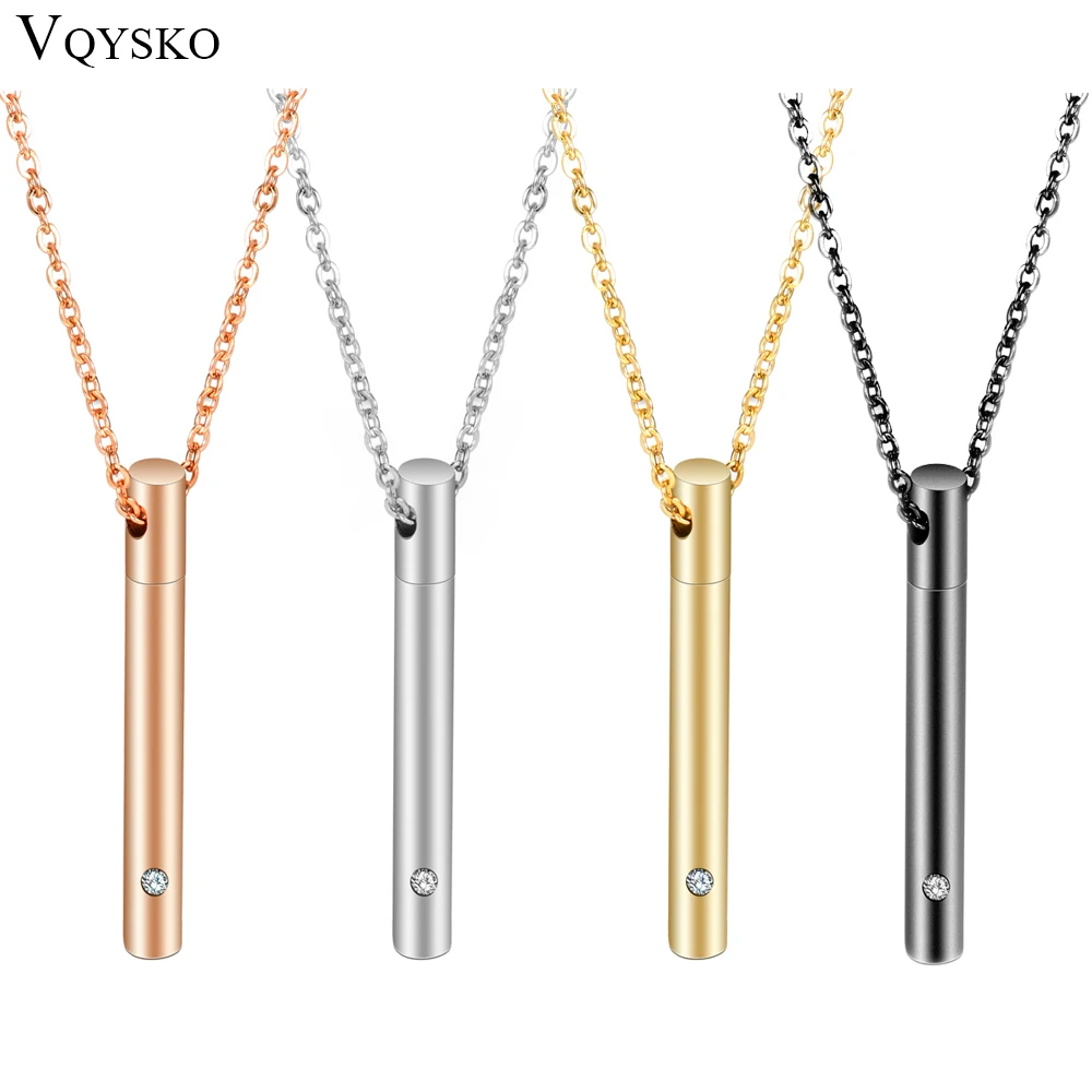 Fashion Urn Memorial Ash Openable Pendant Necklace For Women Cubic Zirconia Stainless Steel Woman Jewelry Necklaces Wholesale