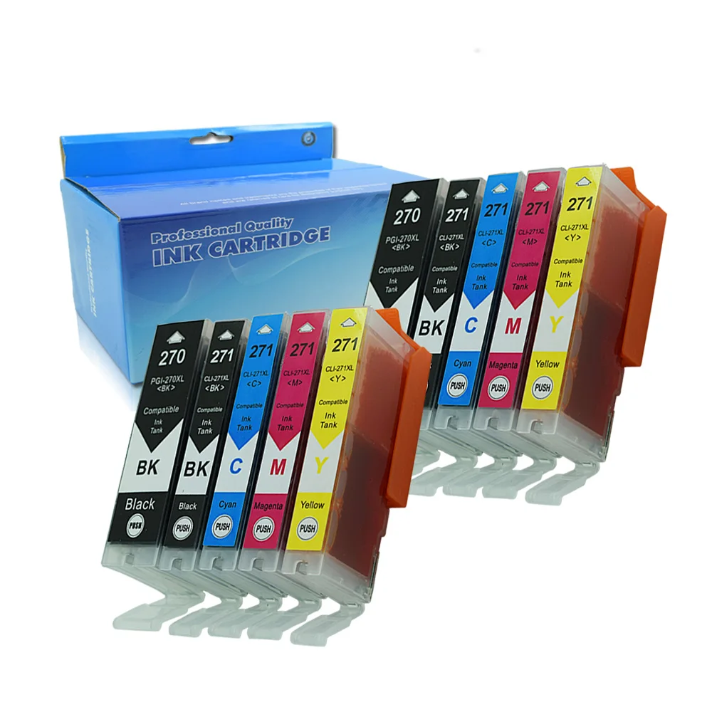 

10PK Compatible Ink Cartridge For Canon PGI-270XL CLI-271XL PIXMA MG5720 MG5721 MG5722 MG6820 MG6821 MG6822 MG7720 Printer