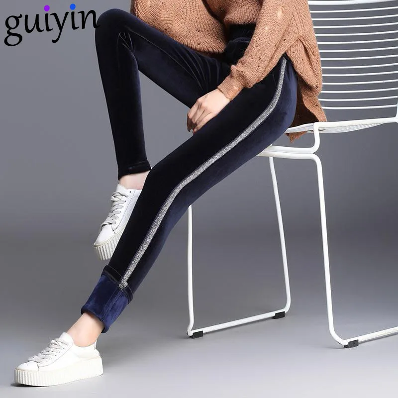 Plus Size 3xl Leggings Plus Velvet Thickening Women Autumn Winter Gold Velvet Double-sided Velvet Outer Wear Women Casual Pants