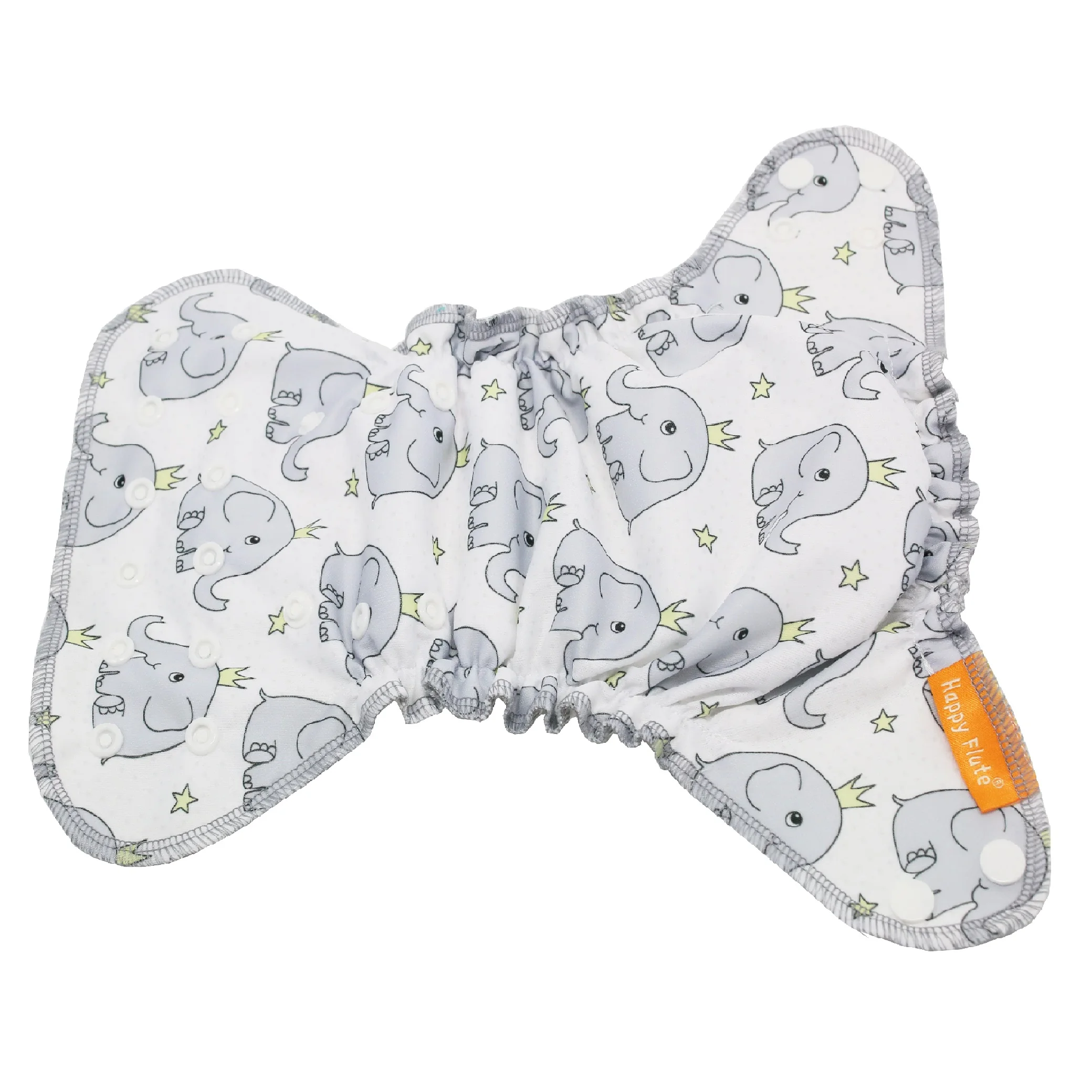 HappyFlute Waterproof and Reusable Organic Cotton Newborn AIO Cloth Diapers Nappy