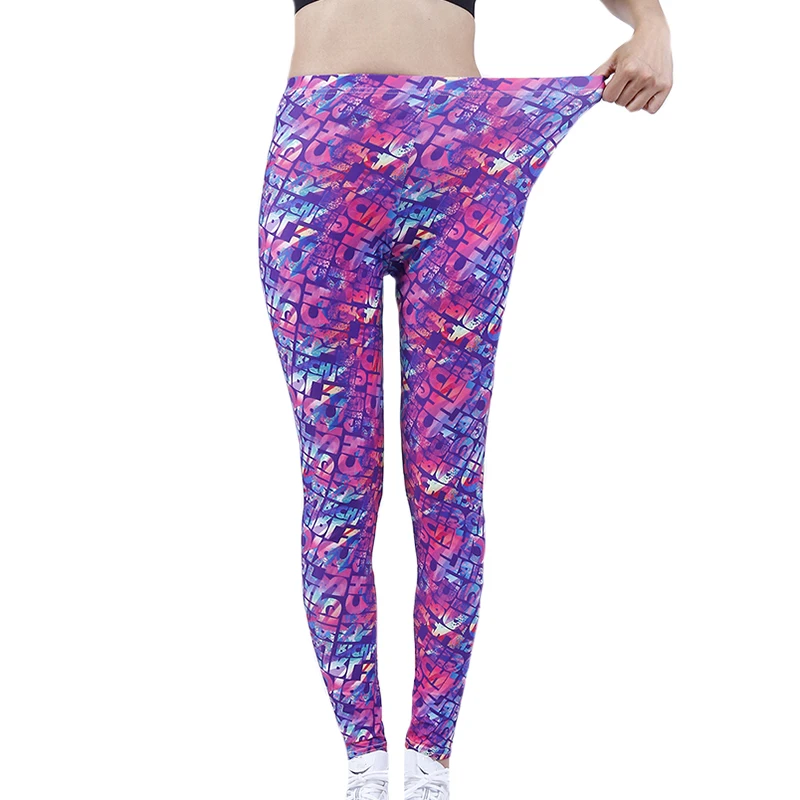 

YSDNCHI 2021 New Fashion Fitness High Elastic Leggings Rose Letters Printing Tights High Waist Slim Yuga Pants Workout Stretch