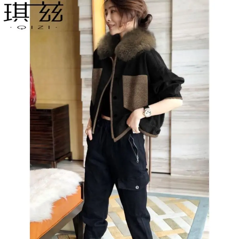 

Qiu dong season in 2024 the new female fashion collars brief paragraph coat joker jacket coat