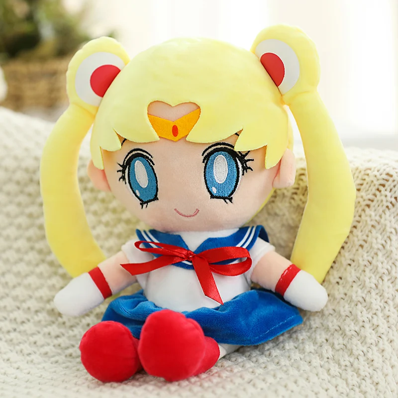 25-40Cm  Kawaii Sailor Moon Plush Toys Tsukino Usagi Cute Girly Heart  Stuffed Anime Dolls  Gifts Home Bedroom Decoration