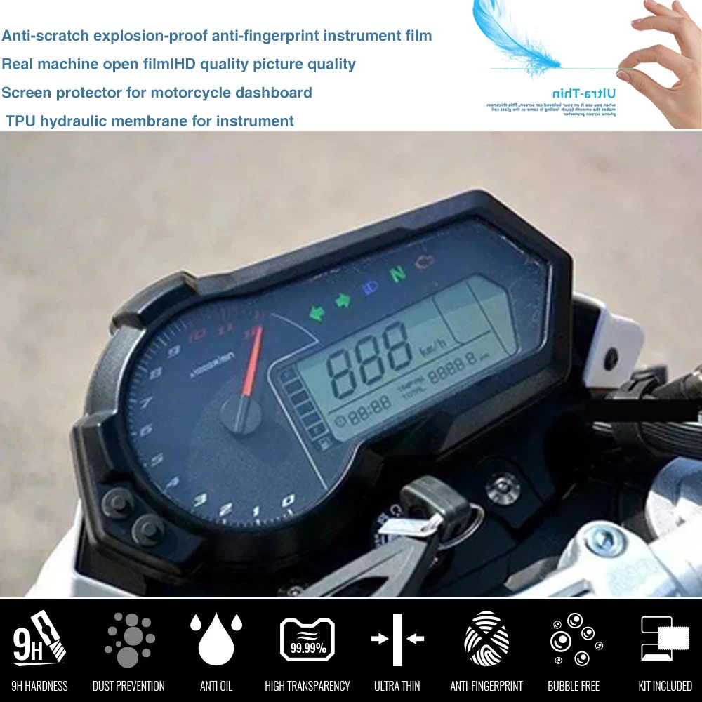 Motorcycle Instrument Speedometer Cluster Scratch Protection Film For MINI Benelli TNT125 TNT 125 BJ125-3E