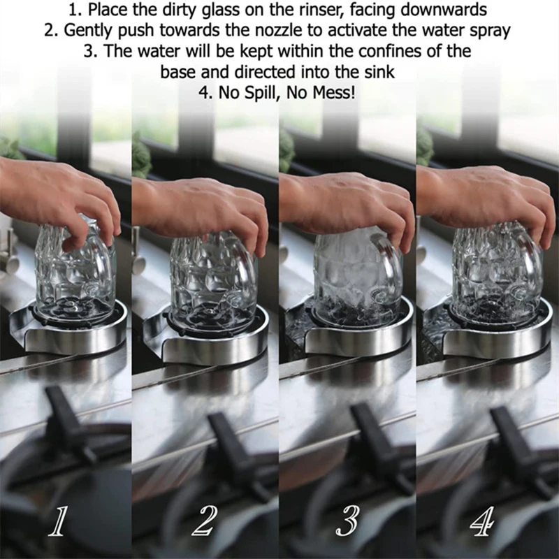 Home Glass Rinser Automatic Cup Washer Kitchen Tools&Gadgets Specialty Tools Coffee Pitcher Cup Washing Tool Kitchen Accessories