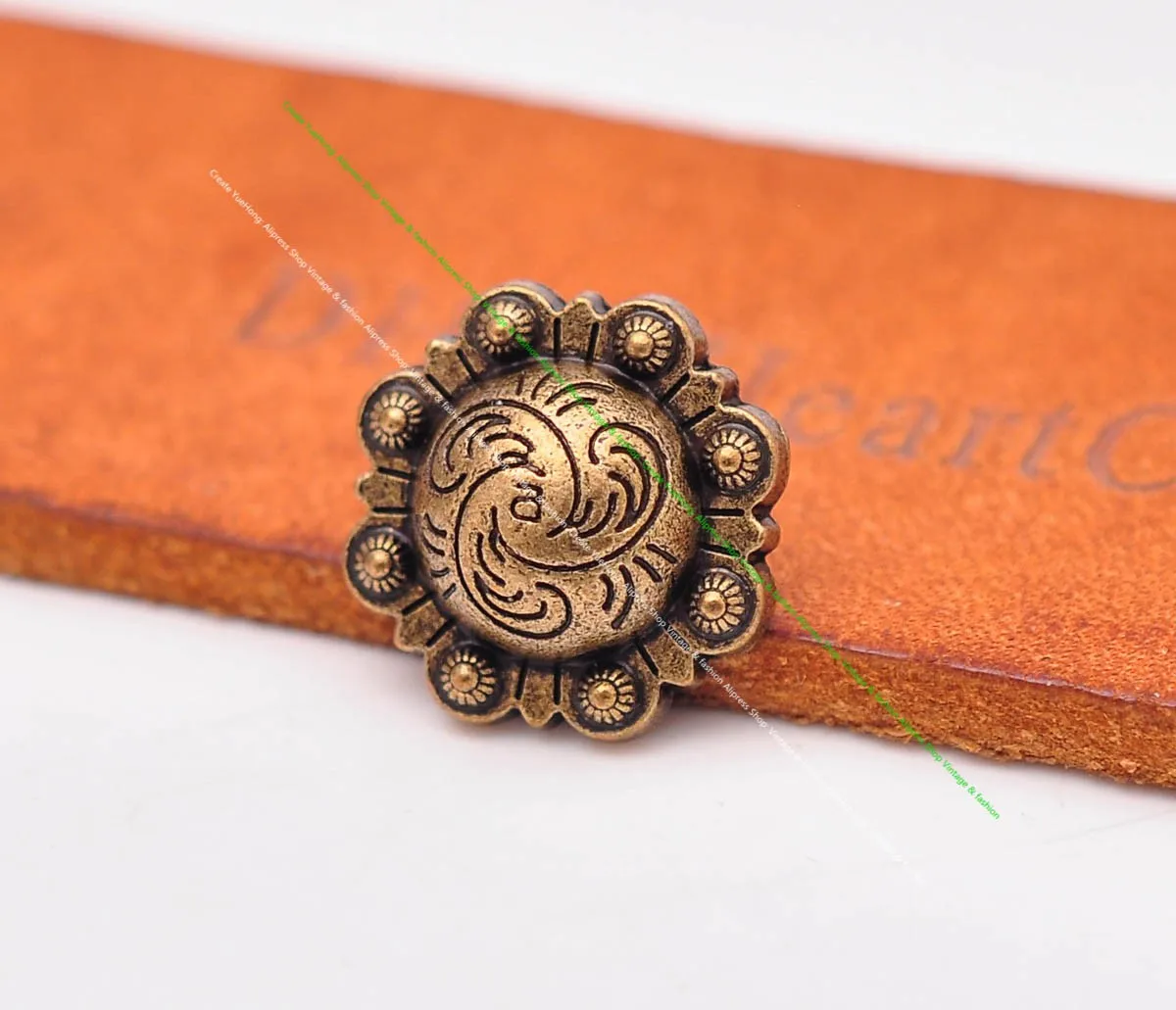 20 stücke 16mm Vintage Silber Westlichen Blumen Beere Conchos Screwback Für Leathercraft Pferd Sattel Gürtel Brieftasche Hut Decor – Detail 12