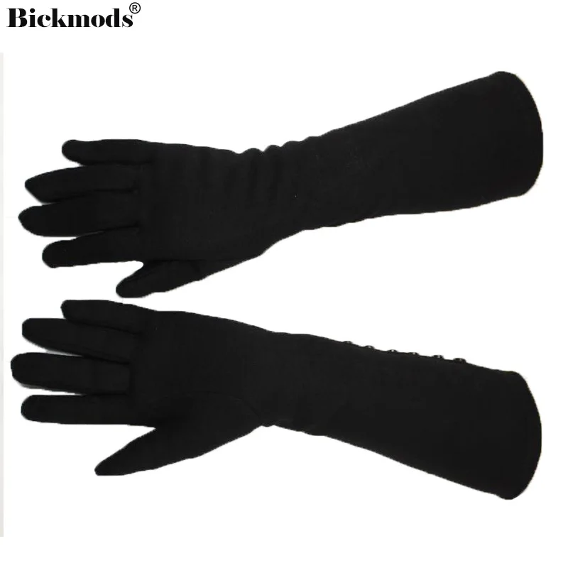 Women's Long Cotton Knitted Gloves Fashion Plus Velvet Autumn and Winter Warm Medium Elastic Straight Style Gloves