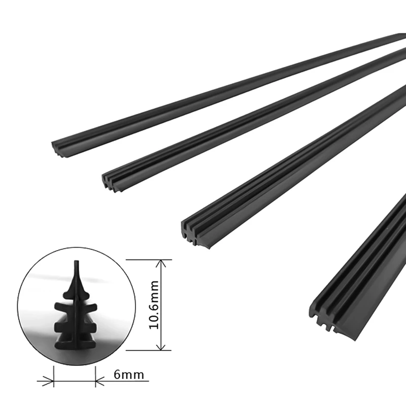 

2pcs 26" 24'' Soft Rubber Windshield Wiper Blades Refills Strips Frameless Wipers Blade Refills Car Accessories 6mm