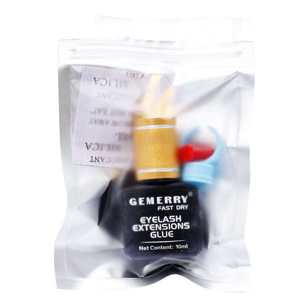 Gemerry Kleber für Wimpern verlängerung 10ml schwarz wasserdicht falsche Wimpern Kleber profession elle Make-up Kleber Wimpern kleber Werkzeuge