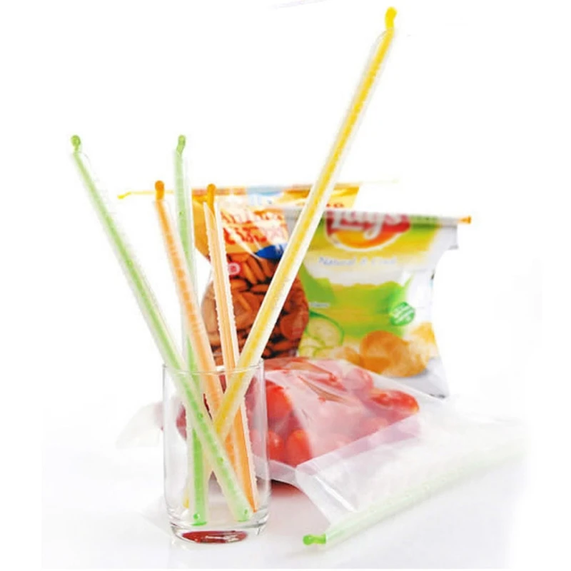 30Pcs 5 Colors Bag Sealer Closure Sticks Portable Food Saver Container Plastic Sealing Clips Fresh-Keeping Clamp Rod