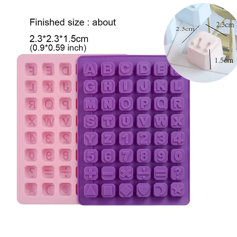 Homemade Concrete Door Numbers English Letters Silicone Molds Chocolate Fondant Cake Baking Tools Birthday Candle Making Supply