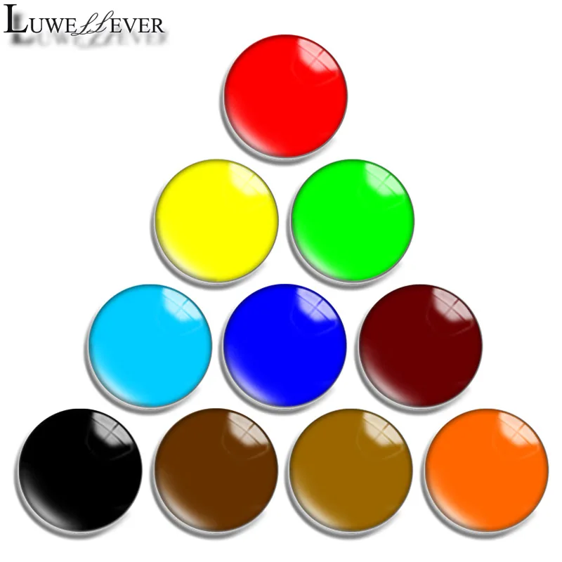 12mm 14mm 16mm 20mm 25mm 30mm 618 Candy Colors Mix Round Glass Cabochon Jewelry Finding 18mm Snap Button Charm Bracelet