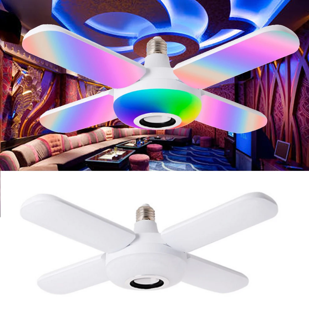 

E27 AC 86~ 265V Smart LED Bluetooth Music Control RGB Light Home KTV Audio Colorful Folding Bulb