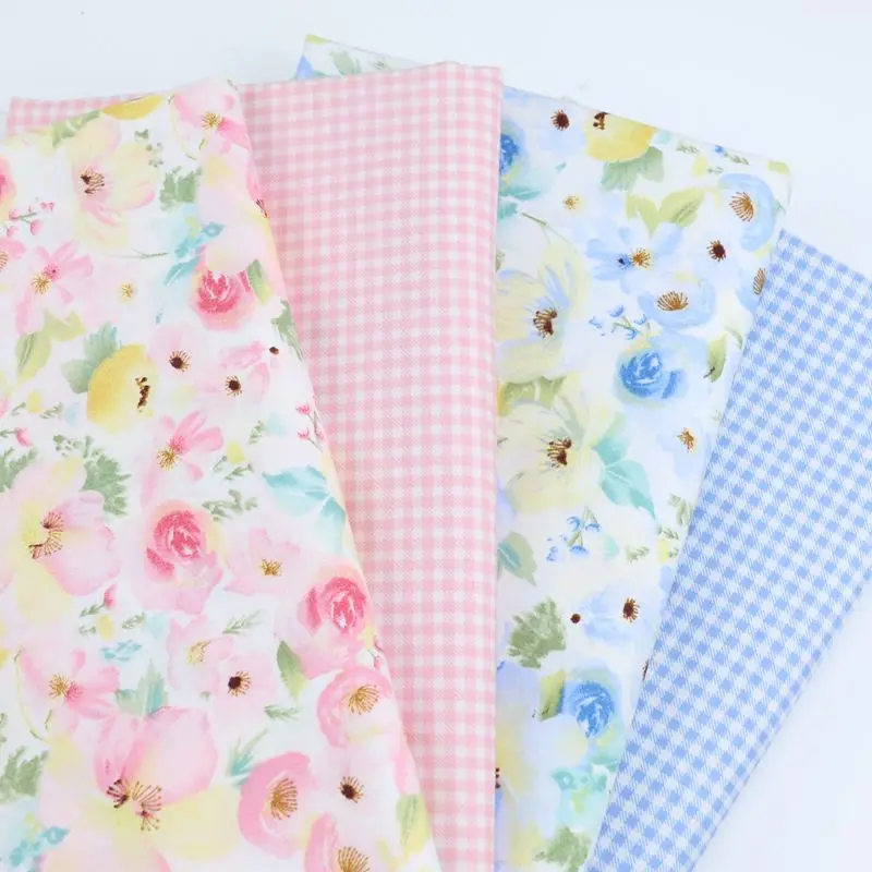 Small Floral Fabric Korean Style Fresh Pastoral Twill For Sewing Baby Clothes Bedding DIY Home Decoration Accessories Per Meters