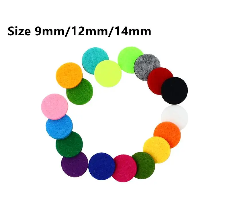 50pcs/lot 9mm 12mm 14mm Cotton Perfume Felt Pads Fit for 12mm 15mm 18mm Essential Oil Diffuser Perfume Locket