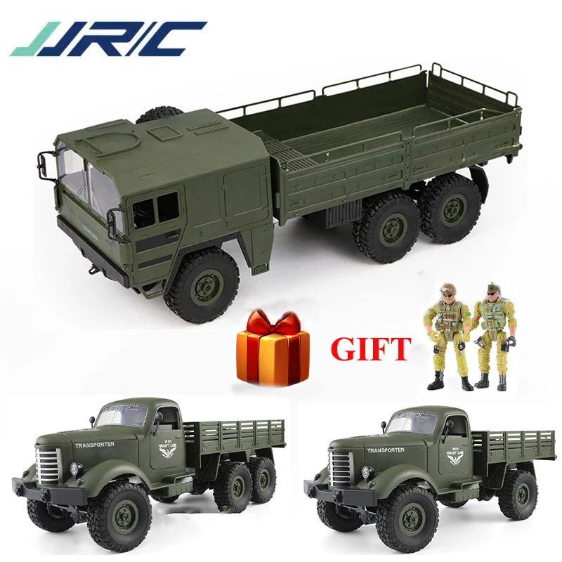 JJRC 1:16 6WD 2.4Ghz Simulation Military Truck Army Loadable Off-Road Drive Climbing Army Buggy Hobby RC Car Toy Gift