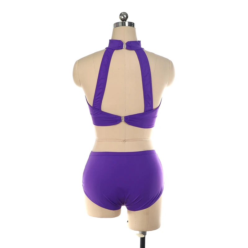 Custom Aerial Yoga Tights Performance Costume Purple Dance Costume Rhythmic Gymnastics Training Adult Girl Two-Piece Set