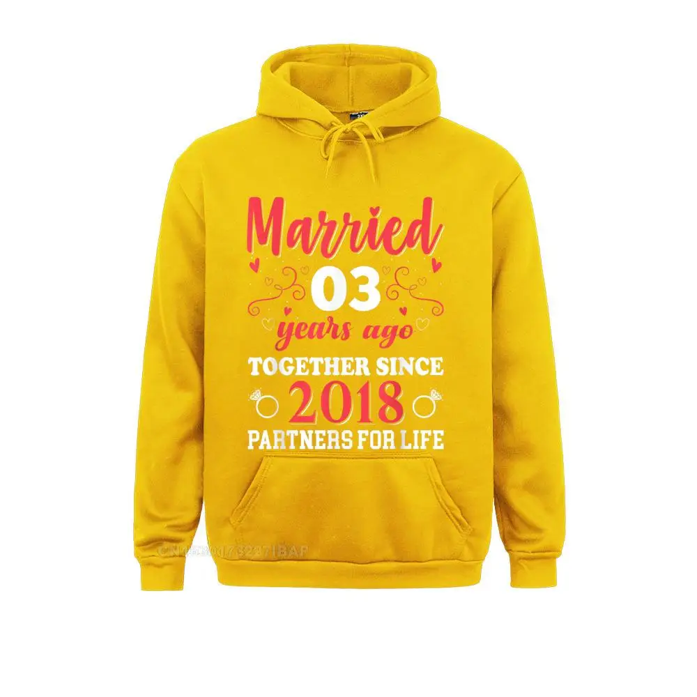 Together Since 2018 3 years ago Matching Couple Anniversary Leisure Hoodies for Men Funny Autumn Sweatshirts Holiday Sportswears