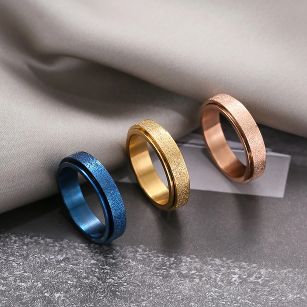 خاتم سبينر للنساء والرجال، خاتم فيدجيت من الفولاذ المقاوم للصدأ لتخفيف القلق باللون الذهبي والفضي والأسود بألوان قوس قزح