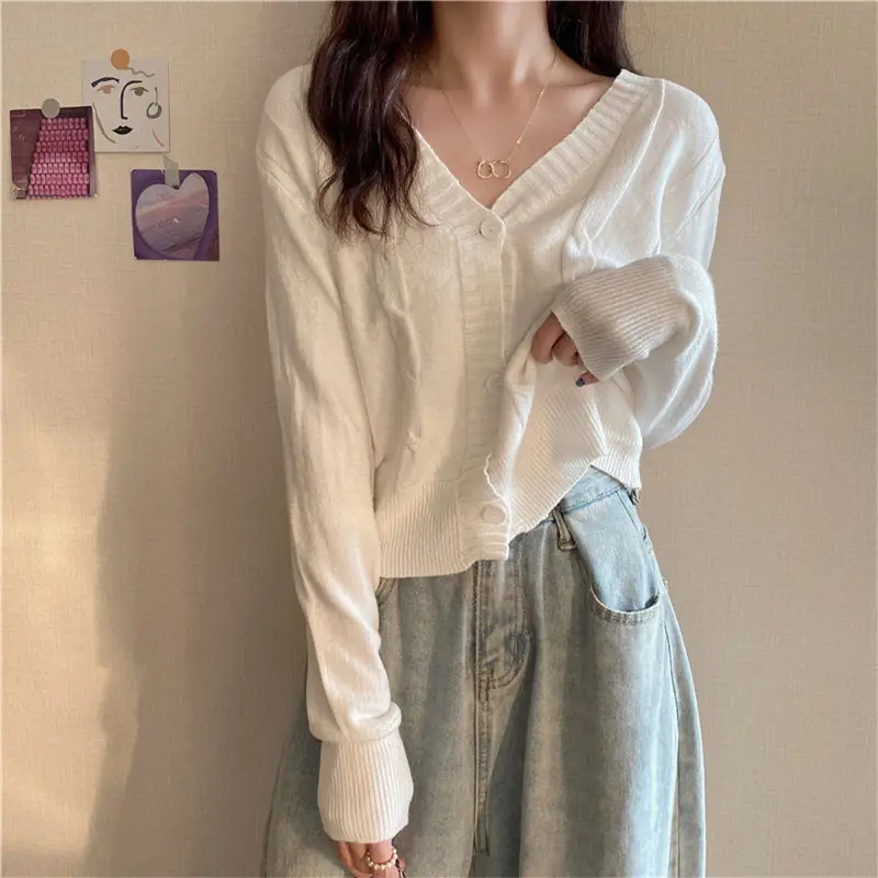 Woman Sweaters Cardigan FallWinter Slim Short Twist Outer Wear Cardigan Long-Sleeved Sweater For Women Sueters De Mujer