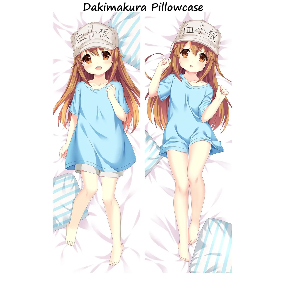 Anime Game Cells At Work Dakimakura Pillowcase RBC Seqkeqkyuu Leukocyte Cosplay Hug Body Pillow Bed Sleeping Pillow Cover 150X50