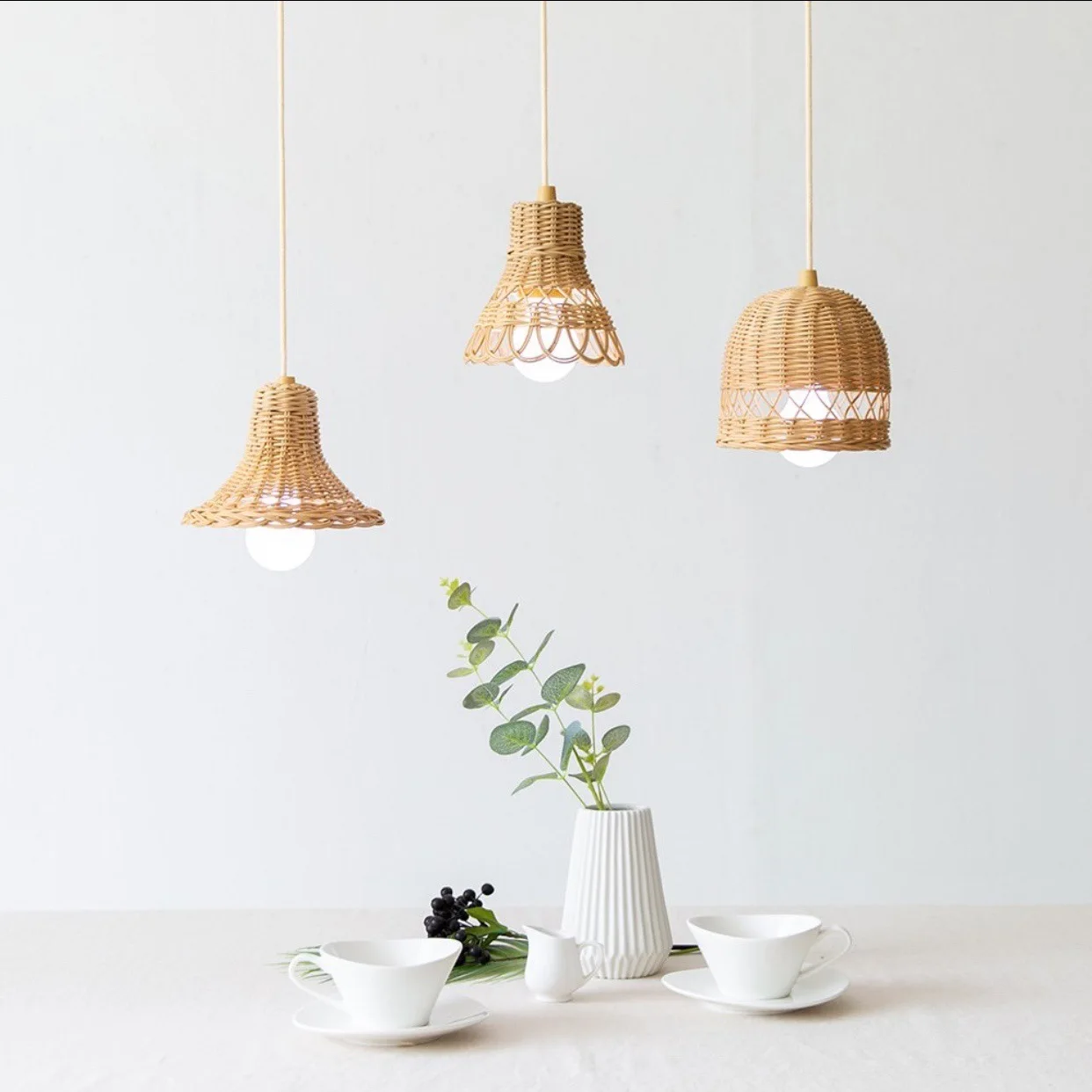 Kids Wall Lampshade Ins Style Rattan Chandelier Homestay Real Rattan Weaving Decoration Handmade Lampshade Photography Props