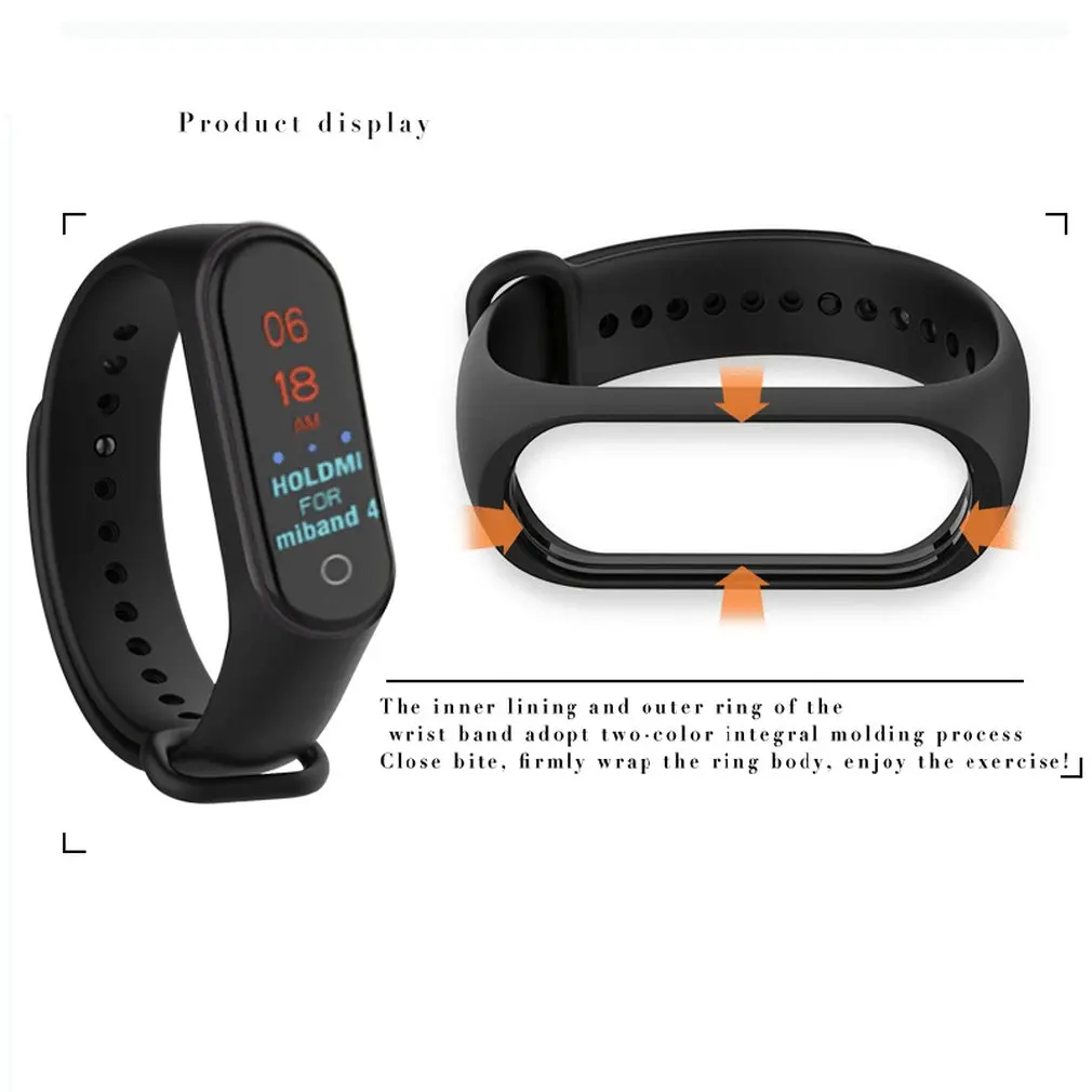 Strap For Xiaomi Mi Band 4 3 Silicone Sports Wristband For Mi Band 3 4  TPU replacement strap For XiaoMi Mi Band 4Bracelet