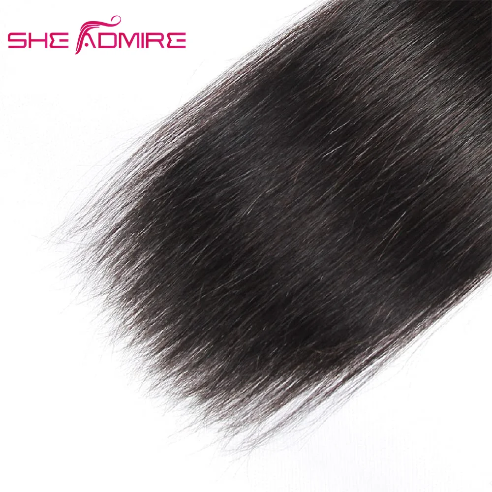 She Admire 14-24 Inch Straight 5X5 Lace Closure Pre Plucked Remy Human Hair Free/Middle Part On Sale