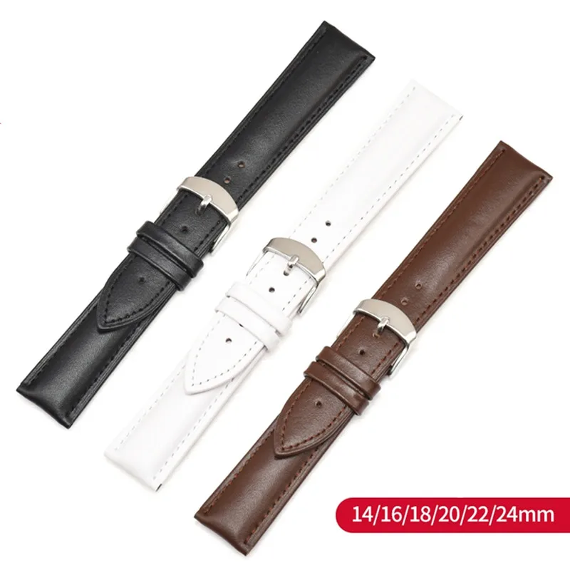 

Watch Band Genuine Leather Straps 12-24mm Watch Accessories High Quality Brown Colors Watchbands