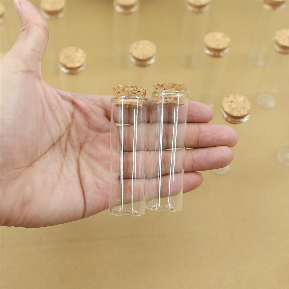 24pieces 22*70mm 15ml Corks Vial Glass Bottles Test Tube Stopper Mini Spice Bottles Container Small DIY Jars Tiny Bottles glass