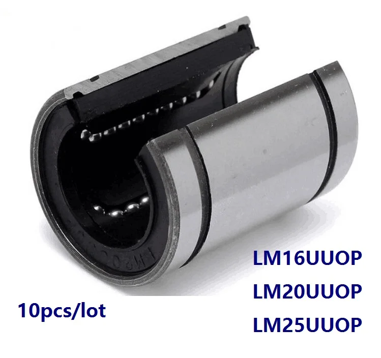 10pcs/lot LM16UUOP LM20UUOP LM25UUOP open linear motion ball bearing bushing for CNC DIY Open Type Linear Bearing