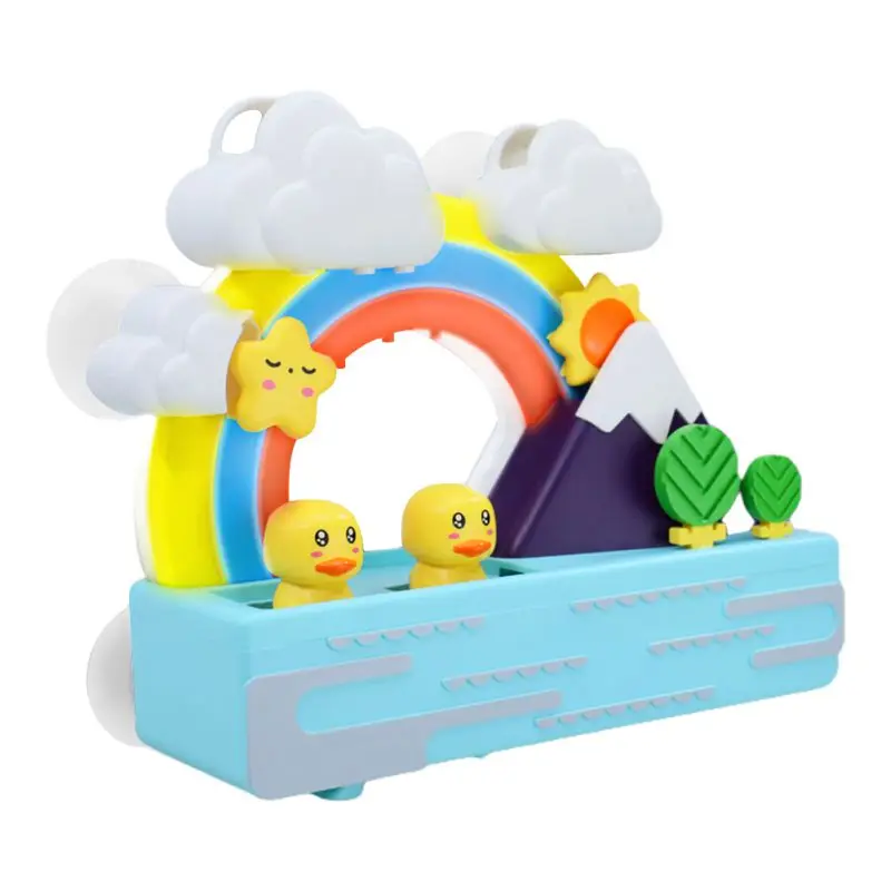 Ducks Rainbow Turning Music Light Music Baby Bath Children Bathing Baby Swimming Toys With Light Music + Track 2021