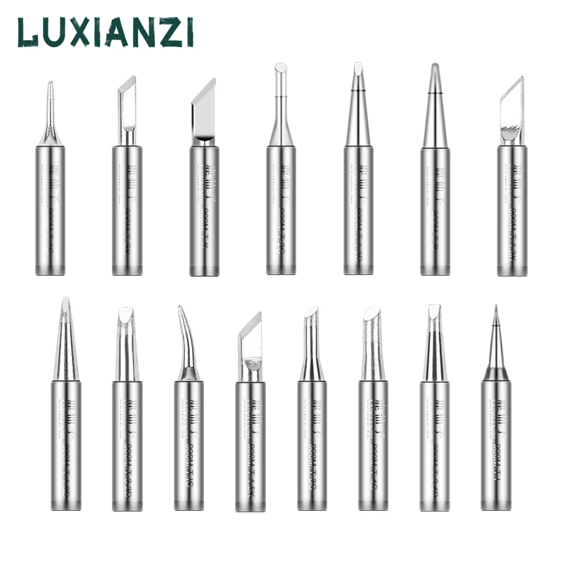 LUXIANZI Electric Soldering Iron Tips For Soldering Station BGA Welding Tools K/C/1.2D/B/IS Copper Tin for solder iron head tips